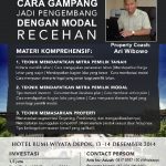 13 - 14 Desember 2014 Workshop 'Cara Gampang Jadi Pengembang' - TDA Depok Property Club Forum