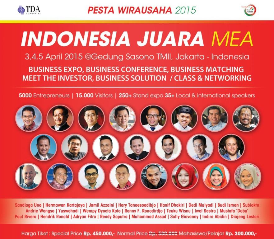 Rundown Acara Pesta Wirausaha Nasional TDA 2015
