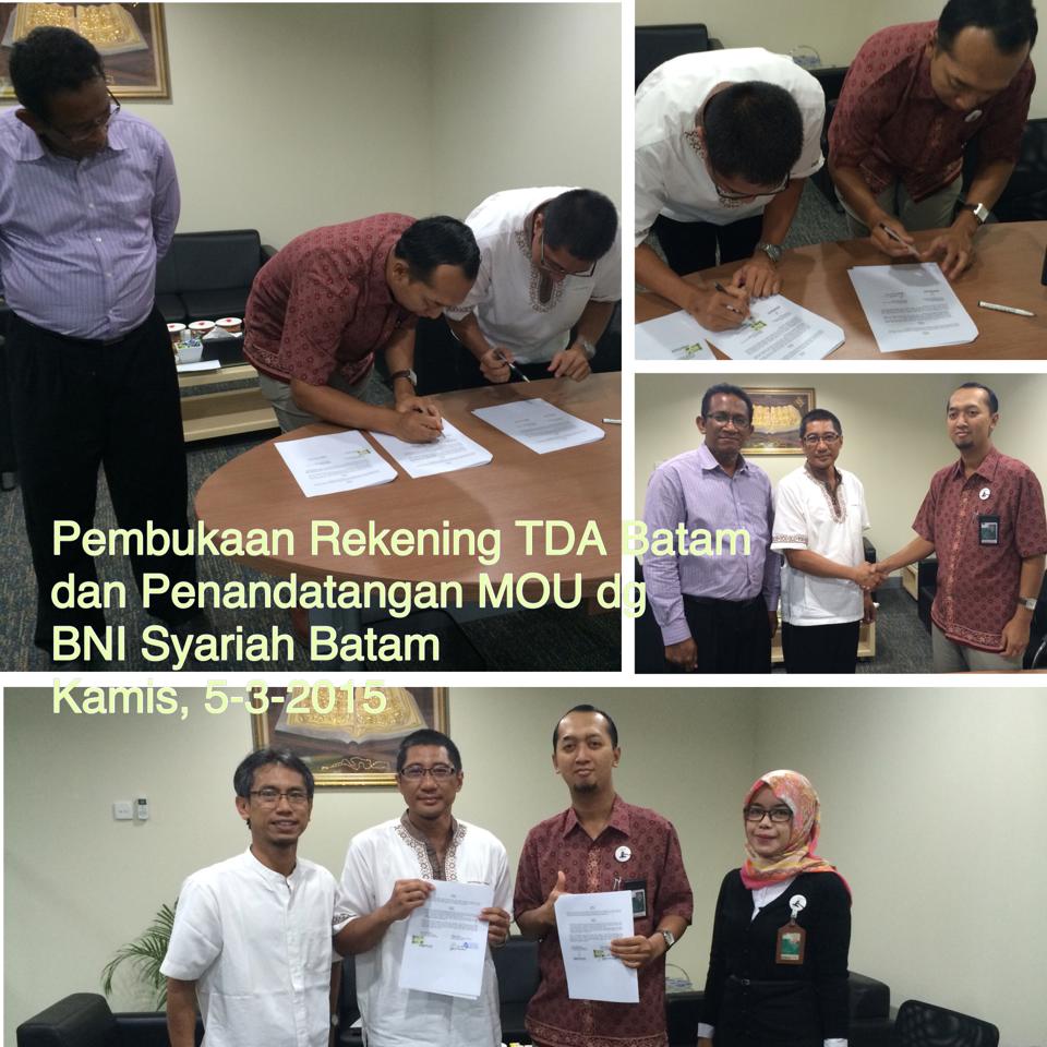 Kesepakatan Kerjasama TDA Batam dan Bank BNI Syariah Cabang Batam