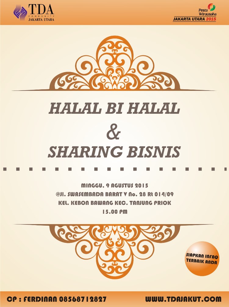 9 Agustus 2015 Halal Bi Halal dan Sharing Bisnis - TDA Jakarta Utara Forum