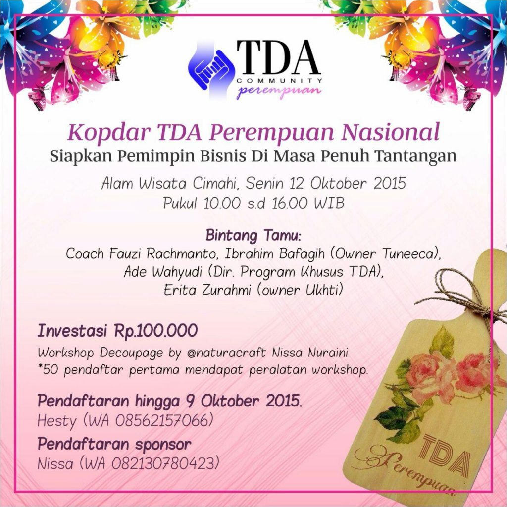 12 Oktober 2015 Kopdar TDA Perempuan Nasional - TDA Perempuan Forum
