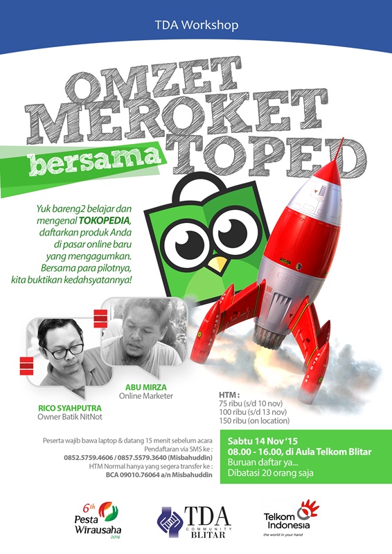14 November 2015 Workshop 'Omset Meroket Bersama Tokopedia' - TDA Blitar Forum