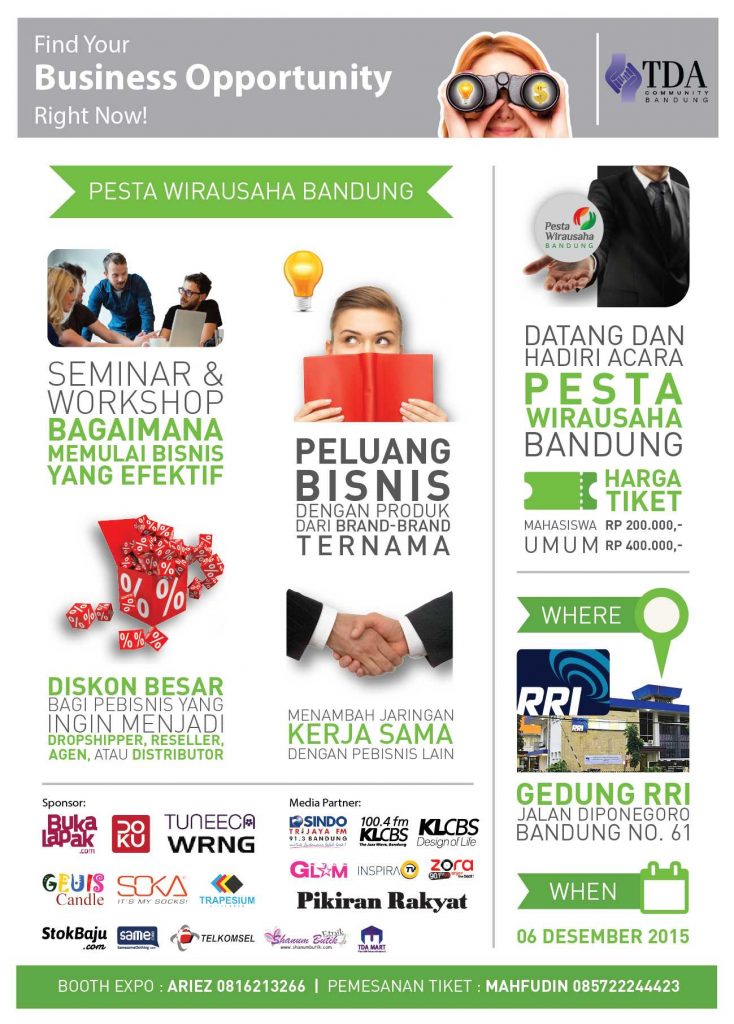 6 Desember 2015 Pesta Wirausaha Bandung (Siaran Pers) - TDA Bandung