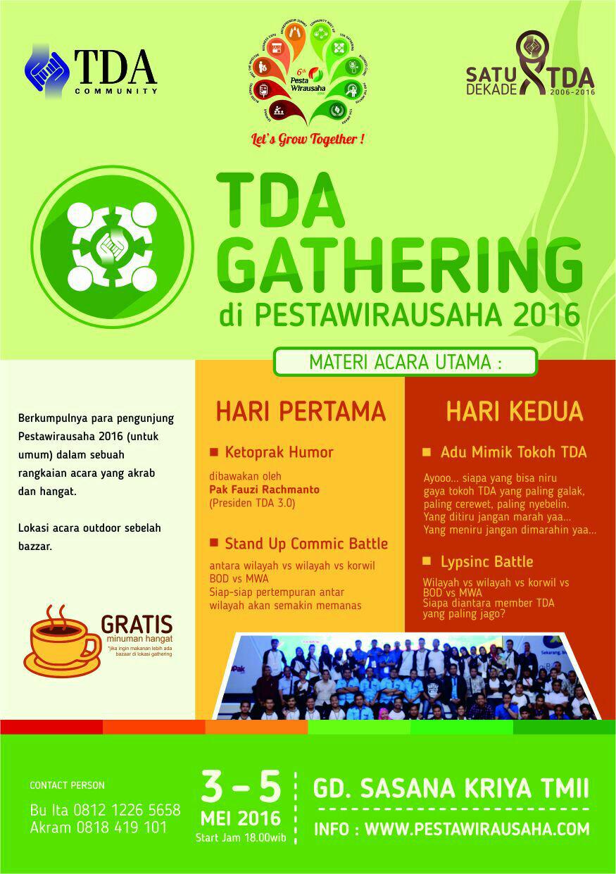 TDA Gathering, Acara yang Ditunggu Member TDA di Pesta Wirausaha 2016