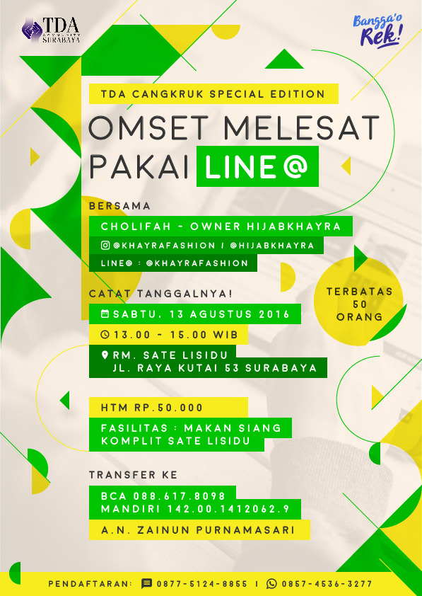 13 Agustus 2016 TDA Cangkruk 'Omset Melesat Pakai Line@' - TDA Surabaya Forum