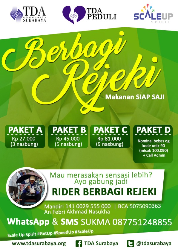 TDA Peduli Surabaya Berbagi 250 Nasi Bungkus 20 September 2017