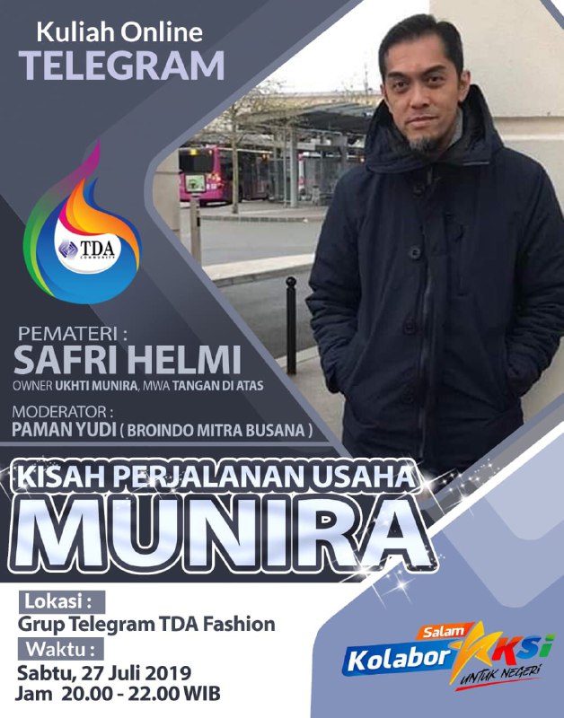Kuliah Online Telegram : TDA Fashion Club 27 Juli 2019