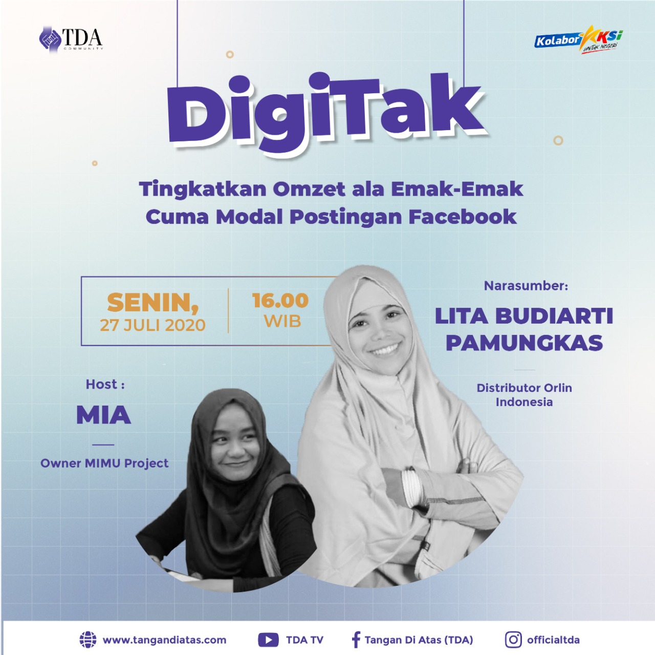 "Tingkatkan Omzet ala Emak-Emak Cuma Modal Postingan Facebook" bersama Lita Budiarti Pamungkas